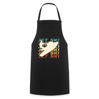 Jet Skiing Jet Ski Retro Water Sports Motor Boat - Cooking Apron - black - Front - AI Model Male 185 dark (185cm)