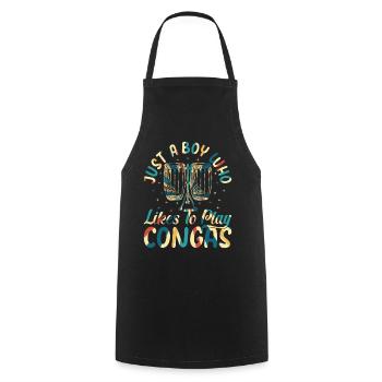 Conga Player Boys - Juste un garçon qui aime jouer C - Tablier de cuisine - noir - Devant - AI Model Male 185 dark (185cm)