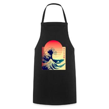 The Great Wave off Kanagawa - Cooking Apron - black - Front - AI Model Male 185 dark (185cm)