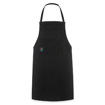 Croyez-moi, je suis un travailleur social drôle Sozialarbeiter - Tablier de cuisine - noir - Devant - AI Model Male 185 dark (185cm)