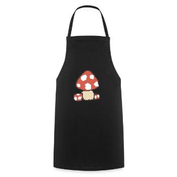 Pixel Art Mushroom Gaming 8-bit Toadstool Gamer - Cooking Apron - black - Front - AI Model Male 185 dark (185cm)