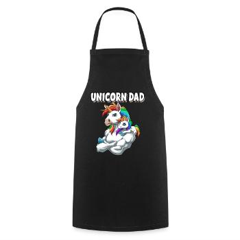 Unicorn Dad für einen Einhorn Liebhaber - Kochschürze - Schwarz - Vorne - AI Model Male 185 dark (185cm)