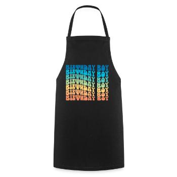 Birthday Boy - Groovy Retro Vintage Birthday - Tablier de cuisine - noir - Devant - AI Model Male 185 dark (185cm)