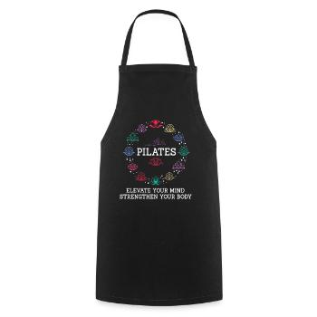 Pilates Sagt Mandala - Kochschürze - Schwarz - Vorne - AI Model Male 185 dark (185cm)