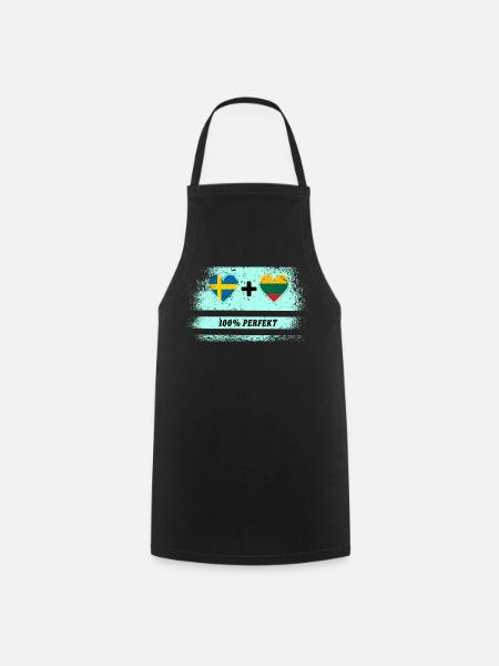 Litauen und Schweden 100% perfekt / Geschenk - Kochschürze - Schwarz