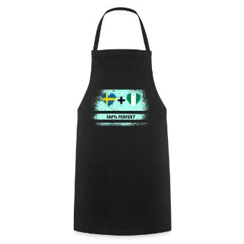 Nigeria et Suède 100% Parfait / Cadeau - Tablier de cuisine - noir - Devant - AI Model Male 185 dark (185cm)