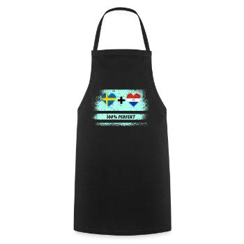 Paraguay et Suède 100% Parfait / Cadeau - Tablier de cuisine - noir - Devant - AI Model Male 185 dark (185cm)