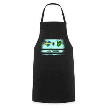 Pakistan et Suède 100% Parfait / Cadeau - Tablier de cuisine - noir - Devant - AI Model Male 185 dark (185cm)