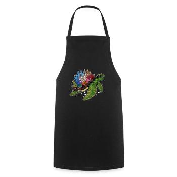 Water turtle Giant tortoise Turtle - Cooking Apron - black - Front - AI Model Male 185 dark (185cm)