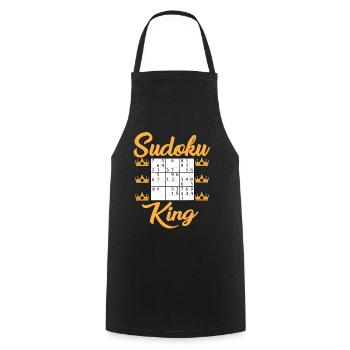 Sudoku König - Kochschürze - Schwarz - Vorne - AI Model Male 185 dark (185cm)