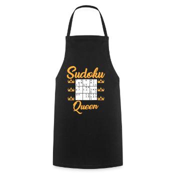 Sudoku Königin - Kochschürze - Schwarz - Vorne - AI Model Male 185 dark (185cm)