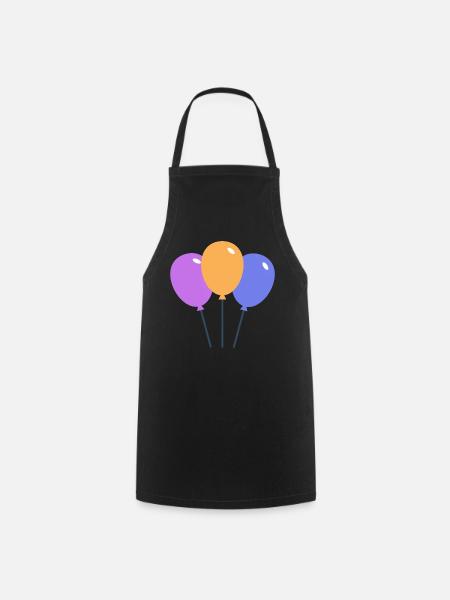 Farbige Luftballons - Kochschürze - Schwarz