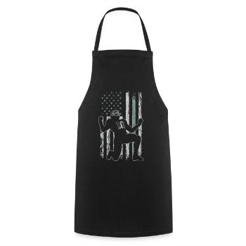 American Football Retro USA Flag 4 juillet - Tablier de cuisine - noir - Devant - AI Model Male 185 dark (185cm)
