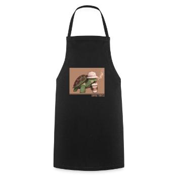 Coffee Turtle Tortoise Aquatic Turtle - Cooking Apron - black - Front - AI Model Male 185 dark (185cm)