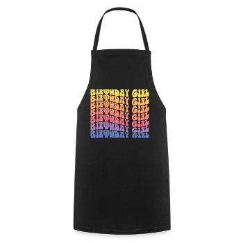 Birthday Girl - Groovy Retro Vintage Birthday - Tablier de cuisine - noir - Devant - AI Model Male 185 dark (185cm)