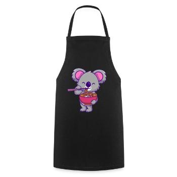 Ramen Eater Koala Lovers Japanese - Cooking Apron - black - Front - AI Model Male 185 dark (185cm)