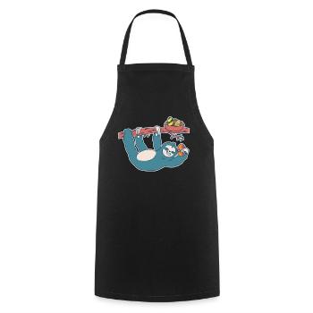 Easter Sloth Forest Wildlife Animal Festival Eggs - Cooking Apron - black - Front - AI Model Male 185 dark (185cm)