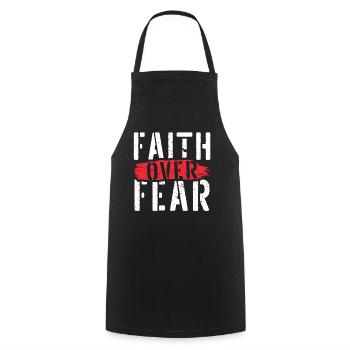La foi au-dessus de la peur La foi religieuse chrétienne - Tablier de cuisine - noir - Devant - AI Model Male 185 dark (185cm)