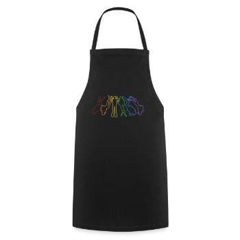 Scuba Diving LGBT Rainbow Goggles - Cooking Apron - black - Front - AI Model Male 185 dark (185cm)