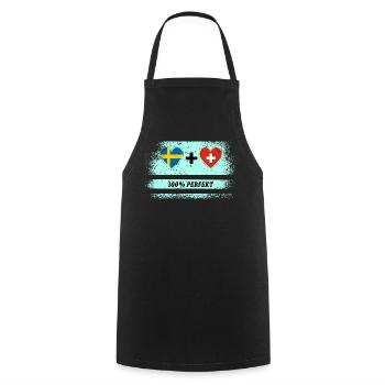 Suisse & Suède 100% Parfait / Cadeau - Tablier de cuisine - noir - Devant - AI Model Male 185 dark (185cm)