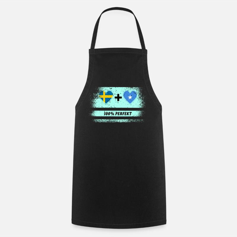 Somalia und Schweden 100% perfekt / Geschenk - Kochschürze - Schwarz