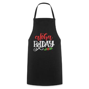 Aloha Friday - Cooking Apron - black - Front - AI Model Male 185 dark (185cm)