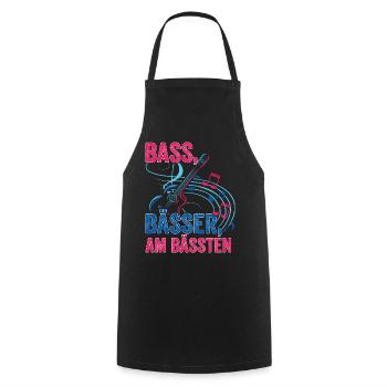 Bassisten, Bassgitarristen Gitarristen Bass - Kochschürze - Schwarz - Vorne - AI Model Male 185 dark (185cm)