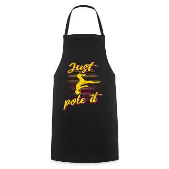 Pole Dance Dancer, Pole Dancing, Pole Dancing - Cooking Apron - black - Front - AI Model Male 185 dark (185cm)
