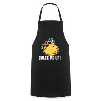 Drôle de dicton de canard en caoutchouc - Tablier de cuisine - noir - Devant - AI Model Male 185 dark (185cm)