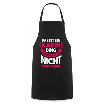 Karin - Kochschürze - Schwarz - Vorne - AI Model Male 185 dark (185cm)