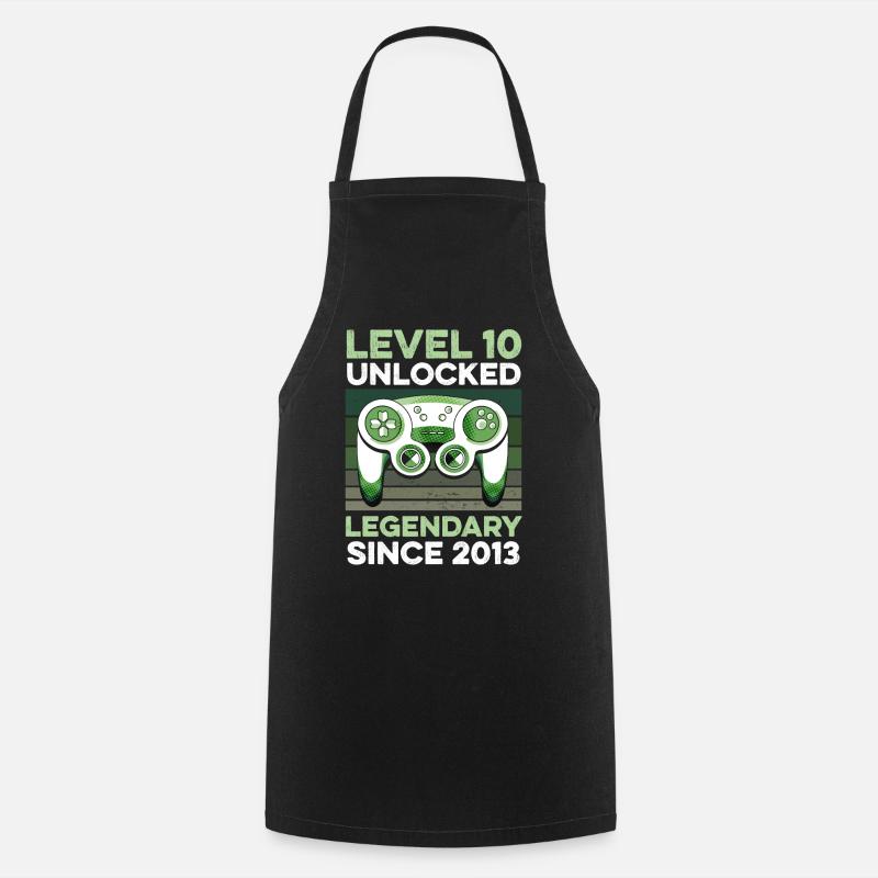 Niveau 10 ans Année d’anniversaire 2013 Gamer Boy - Tablier de cuisine - noir