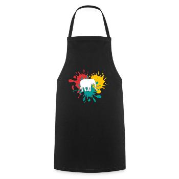 Éléphant - Tablier de cuisine - noir - Devant - AI Model Male 185 dark (185cm)