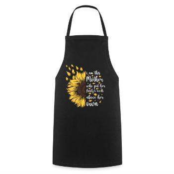 Je suis cette mère Cadeau de tournesol motivant - Tablier de cuisine - noir - Devant - AI Model Male 185 dark (185cm)
