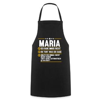 Maria - Kochschürze - Schwarz - Vorne - AI Model Male 185 dark (185cm)