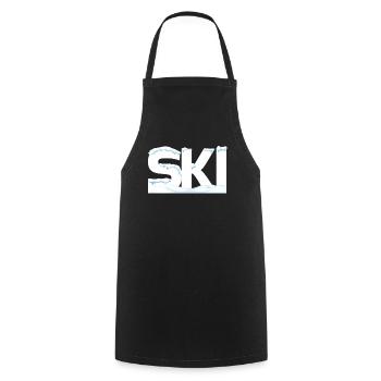 SKI mot enneigé en ski, sports d’hiver, - Tablier de cuisine - noir - Devant - AI Model Male 185 dark (185cm)
