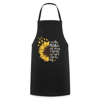 Je suis cette mère Cadeau de tournesol motivant - Tablier de cuisine - noir - Devant - AI Model Male 185 dark (185cm)
