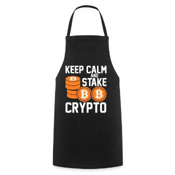 Stay calm and bet on crypto - Cooking Apron - black - Front - AI Model Male 185 dark (185cm)