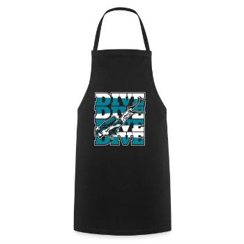 Dive Diving Mask Diving Fins Goggles - Cooking Apron - black - Front - AI Model Male 185 dark (185cm)