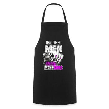 Poker - Real Poker Men Make Girls - Joueur de poker D - Tablier de cuisine - noir - Devant - AI Model Male 185 dark (185cm)