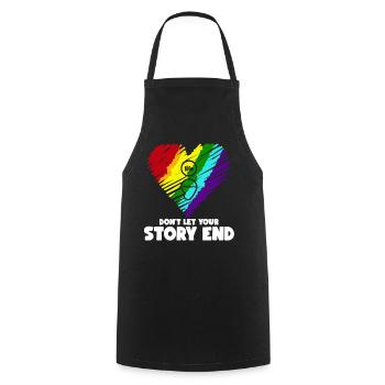Life Matters Don't Let Your Story End Stress - Cooking Apron - black - Front - AI Model Male 185 dark (185cm)