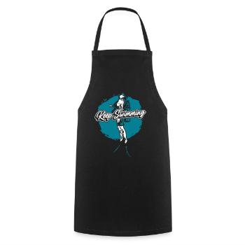 Keep Swimming Diving Mask Diving Fins Diver - Cooking Apron - black - Front - AI Model Male 185 dark (185cm)