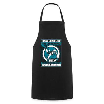 But I Think About Scuba Diving Goggles - Cooking Apron - black - Front - AI Model Male 185 dark (185cm)
