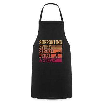 Triathlon Supporting Every Stroke Pedal & Training - Cooking Apron - black - Front - AI Model Male 185 dark (185cm)