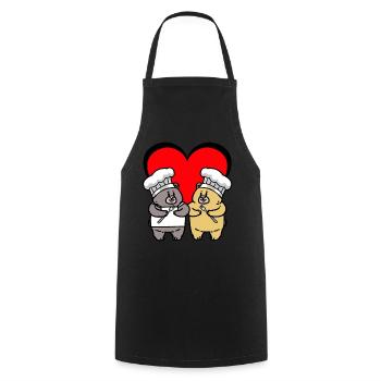 Teddybär Koch Geburtstagsgeschenk Köchin kochen - Kochschürze - Schwarz - Vorne - AI Model Male 185 dark (185cm)