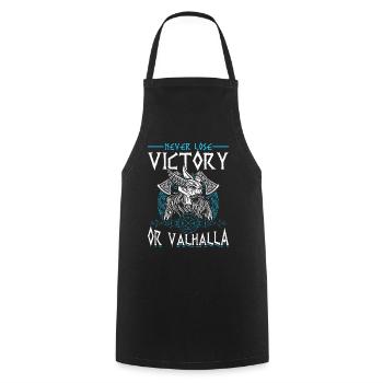 Never lose, win or Valhalla Vikings - Cooking Apron - black - Front - AI Model Male 185 dark (185cm)