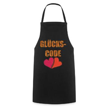 GLÜCKS CODE - Kochschürze - Schwarz - Vorne - AI Model Male 185 dark (185cm)
