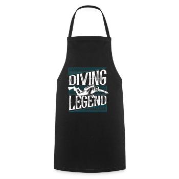 Diving Legend Diving Fins Goggles Diver - Cooking Apron - black - Front - AI Model Male 185 dark (185cm)