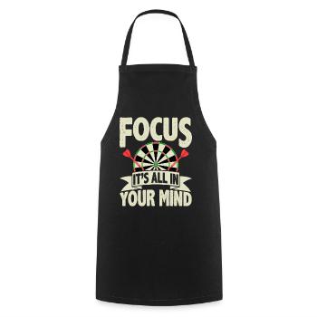 Focus It's all in your head - Darts - Cooking Apron - black - Front - AI Model Male 185 dark (185cm)