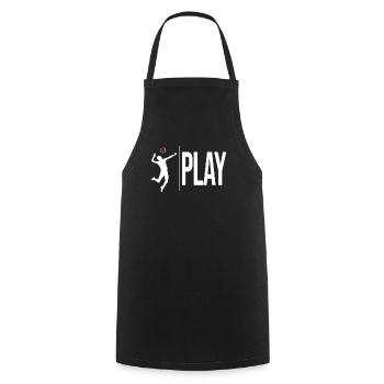 Drôle de jouer au volleyball - - Tablier de cuisine - noir - Devant - AI Model Male 185 dark (185cm)