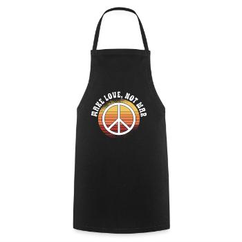 Hippie Peace Zeichen Frieden Blumen Blumenkind - Kochschürze - Schwarz - Vorne - AI Model Male 185 dark (185cm)
